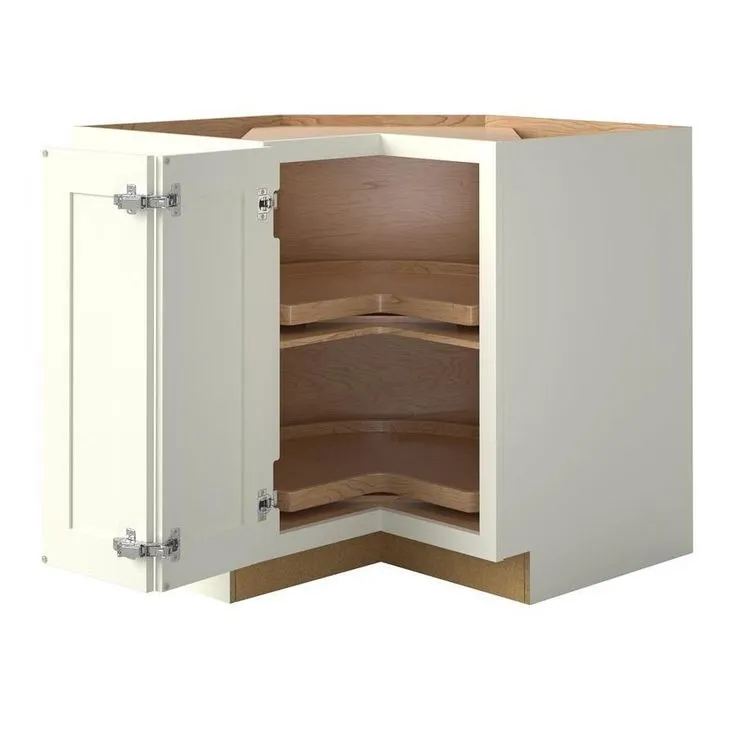 allen + roth Aveley 36-in W x 34.5-in H x 24-in D Linen Maple Lazy Susan Corner Base Semi-Custom Cabinet, photo 2 of 7