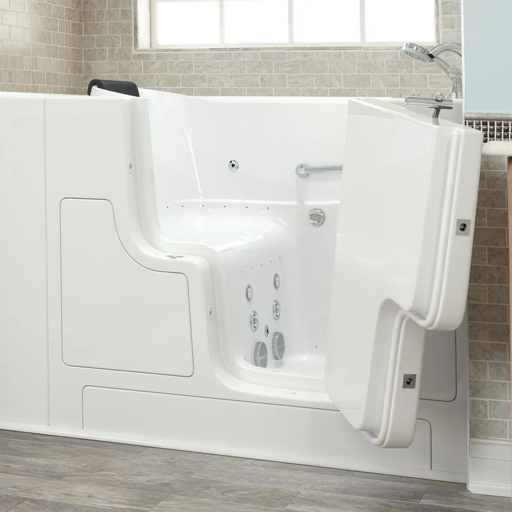 Gelcoat Premium 52 in. Right Hand Walk-In Whirlpool and Air Bathtub in White, photo 5 of 16