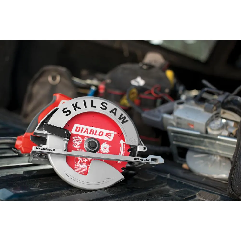 SKILSAW 7-1/4 in. 15 Amp Corded Electric Magnesium Side Winder Circular Saw with Brake with 24-Tooth Diablo Carbide Blade, photo 7 of 7