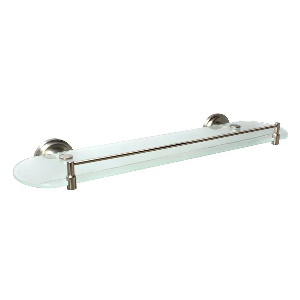 MODONA Viola 20 in. Frosted Glass Shelf with Rail in Rubbed Bronze, photo 7 of 8