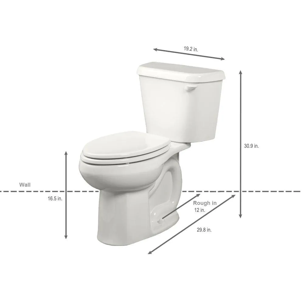 Colony 2-piece 1.28 GPF Tall Height Elongated Toilet in White with Right-Hand Trip Lever, Seat Not Included, photo 2 of 3