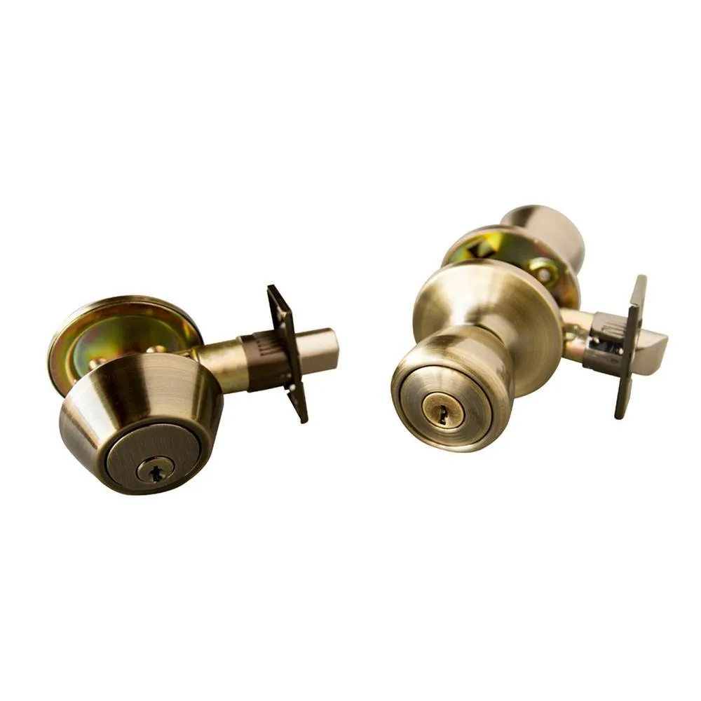 Terrace Oil Rubbed Bronze Entry Door Knob and Single Cylinder Deadbolt with Universal 6-Way Latch, photo 2 of 4