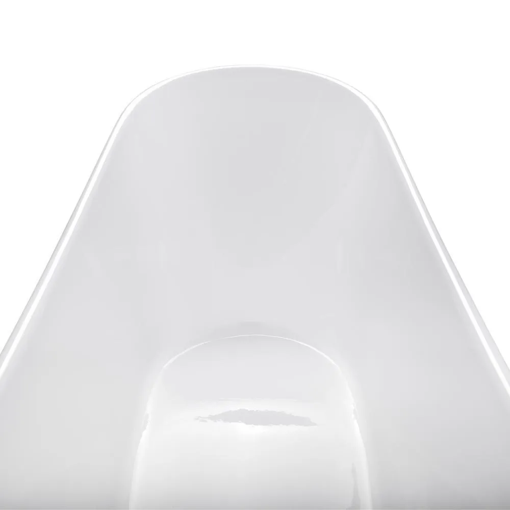 63 in. Acrylic Reversible Drain Oval Slipper Flatbottom Freestanding Bathtub in White, photo 6 of 9