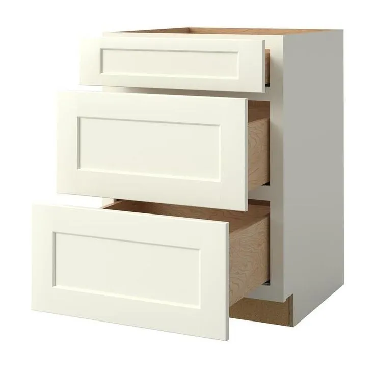 allen + roth Aveley 24-in W x 34.5-in H x 24-in D Linen Maple Drawer Base Semi-Custom Cabinet, photo 2 of 7