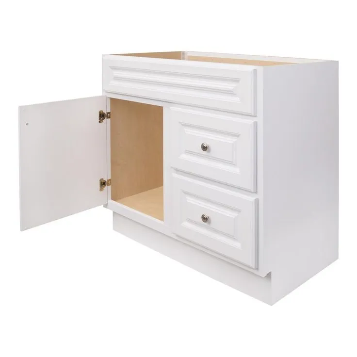 Hampton Bay Hampton 36 in. W x 21 in. D x 33.5 in. H Bathroom Vanity Cabinet Only in White, photo 2 of 17