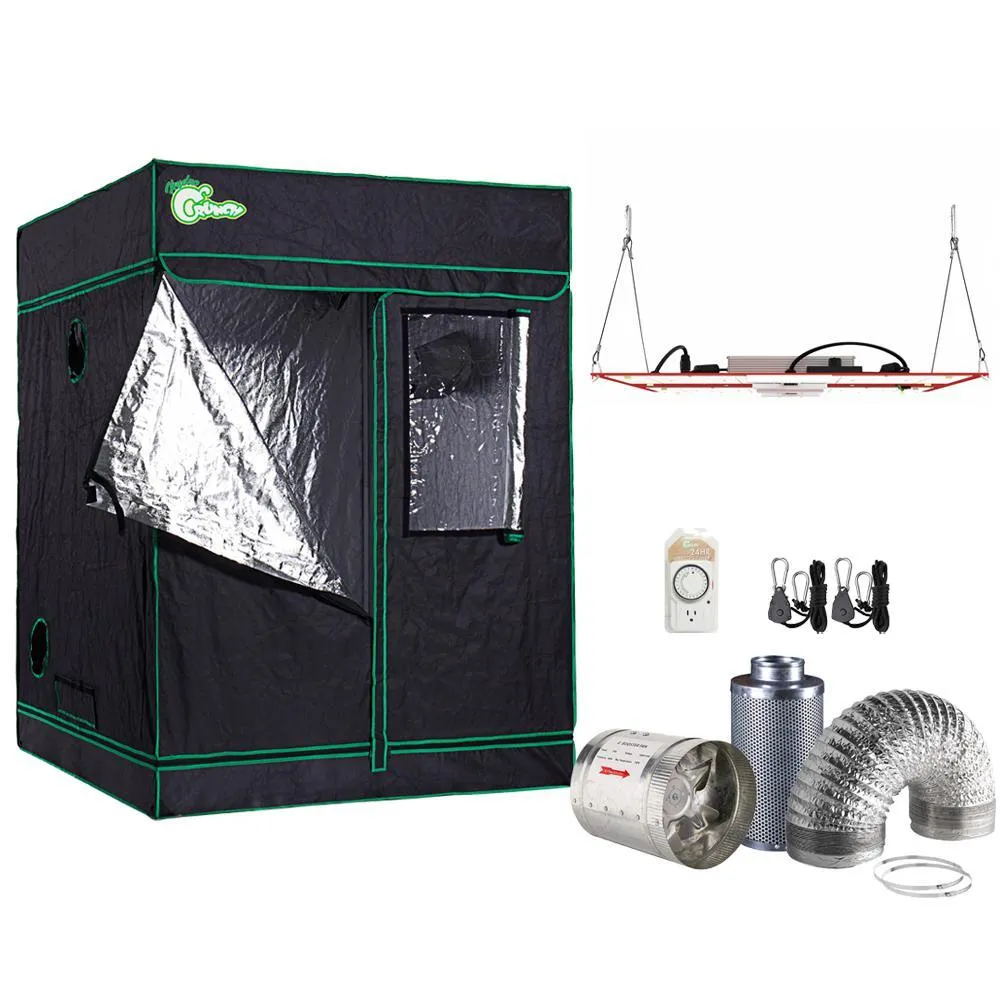 1200-Watt Equivalent Veg/Bloom Full Spectrum LED Plant Grow Light Fixture with Grow Tent and Ventilation System, photo 17 of 19