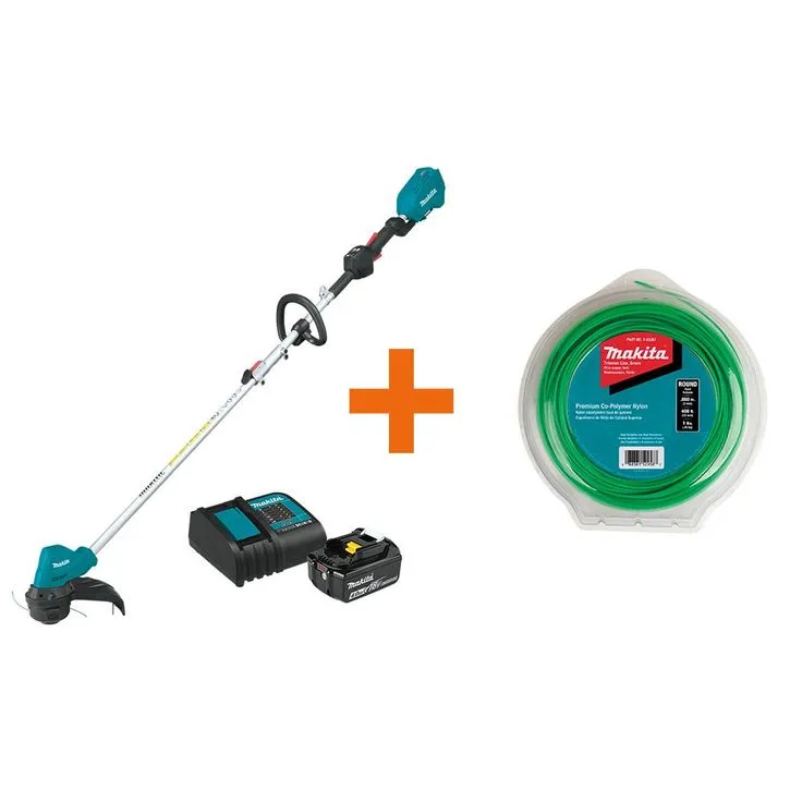 Makita 18-Volt LXT Lithium-Ion Brushless Cordless String Trimmer Kit with Bonus 1 lbs. 0.080 in. x 400 ft. Round Trimmer Line, photo 3 of 11