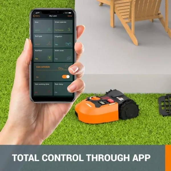 Worx Power Share 20-Volt 9 in. Robotic Landroid Mower, Brushless Wheel Motors, Wifi Plus Phone App with GPS Module Included, photo 6 of 11