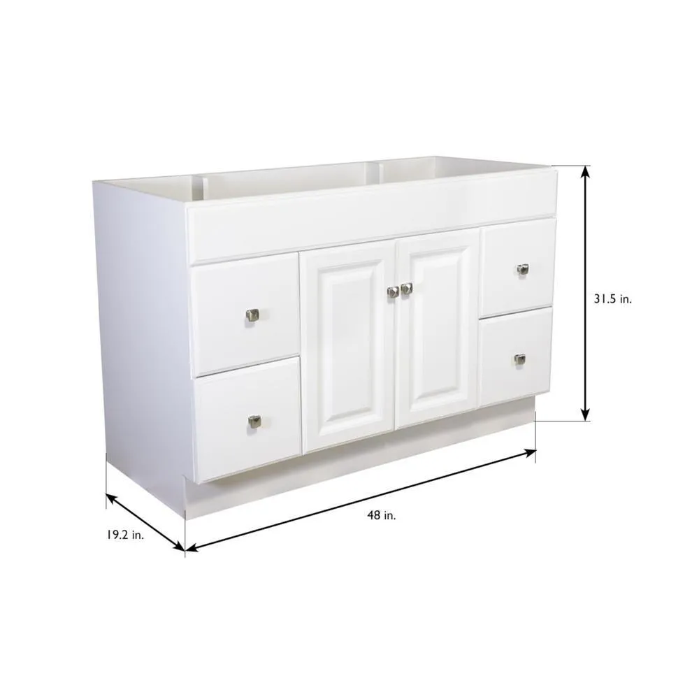 Wyndham 48 in. W x 21 in. H Bathroom Vanity Cabinet Only in White Semi-Gloss, photo 7 of 34