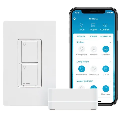 Caseta Smart Switch Starter Kit with Smart Bridge, White