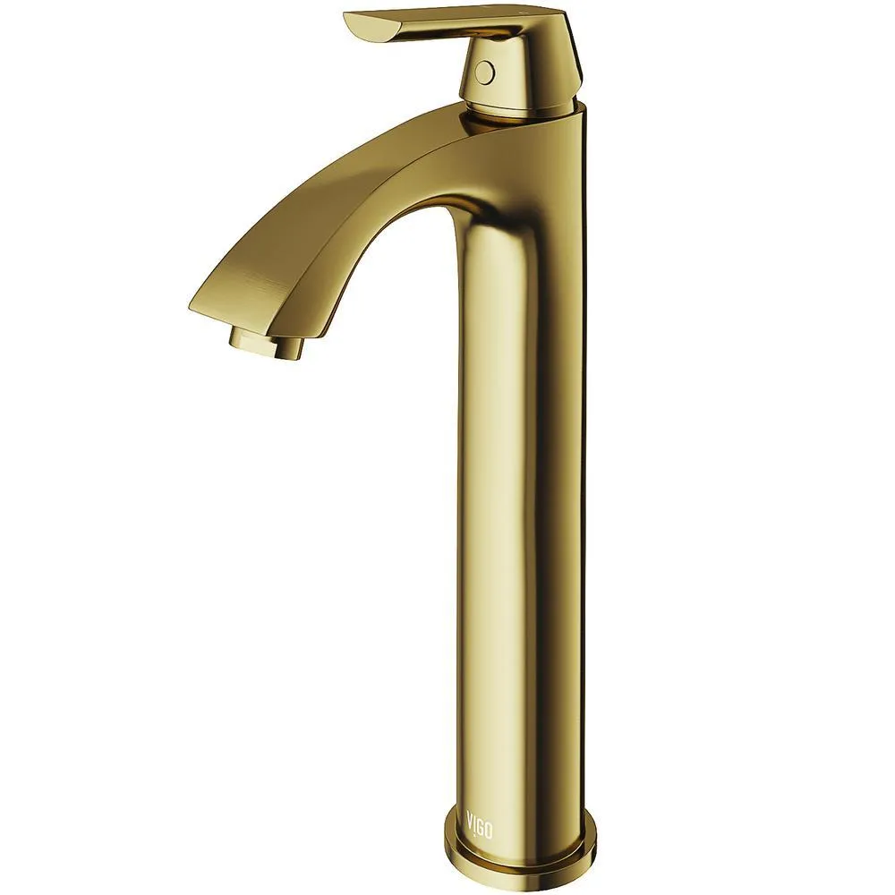 VIGO Linus Single Hole Single-Handle Vessel Bathroom Faucet in Brushed Nickel, photo 4 of 5