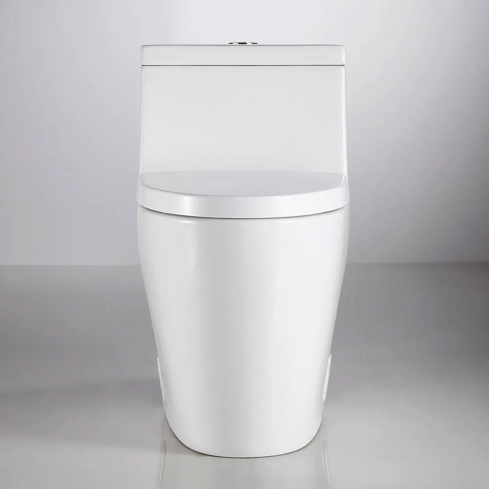 0.8 GPF/1.28 GPF Dual Flush Square Shape Ceramic Elongated Toilet Square Only in White, photo 6 of 7