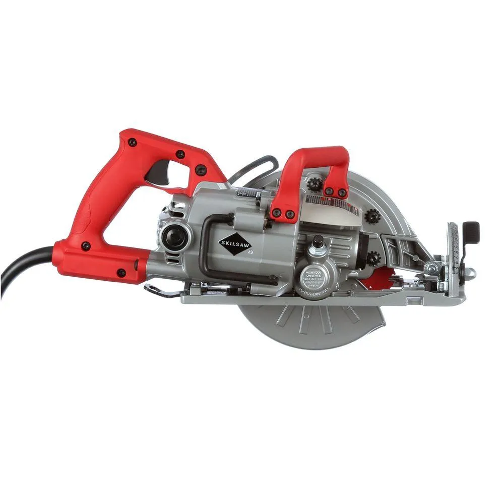 SKILSAW 15 Amp Corded Electric 7-1/4 in. Magnesium Worm Drive Circular Saw with 24-Tooth Carbide Tipped Diablo Blade, photo 9 of 10