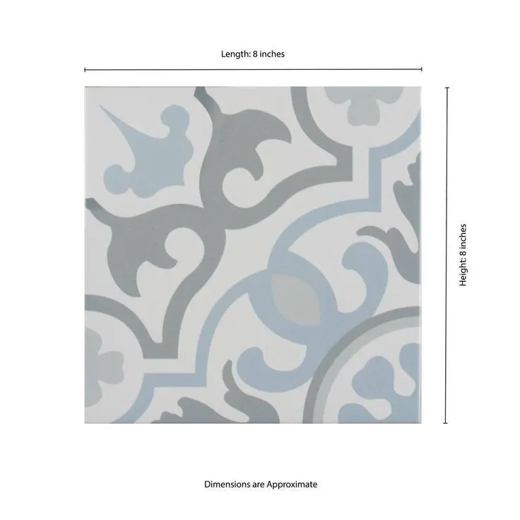 MSI Blume Encaustic 8 in. x 8 in. Matte Porcelain Floor and Wall Tile (5.33 sq. ft. / case), photo 4 of 8