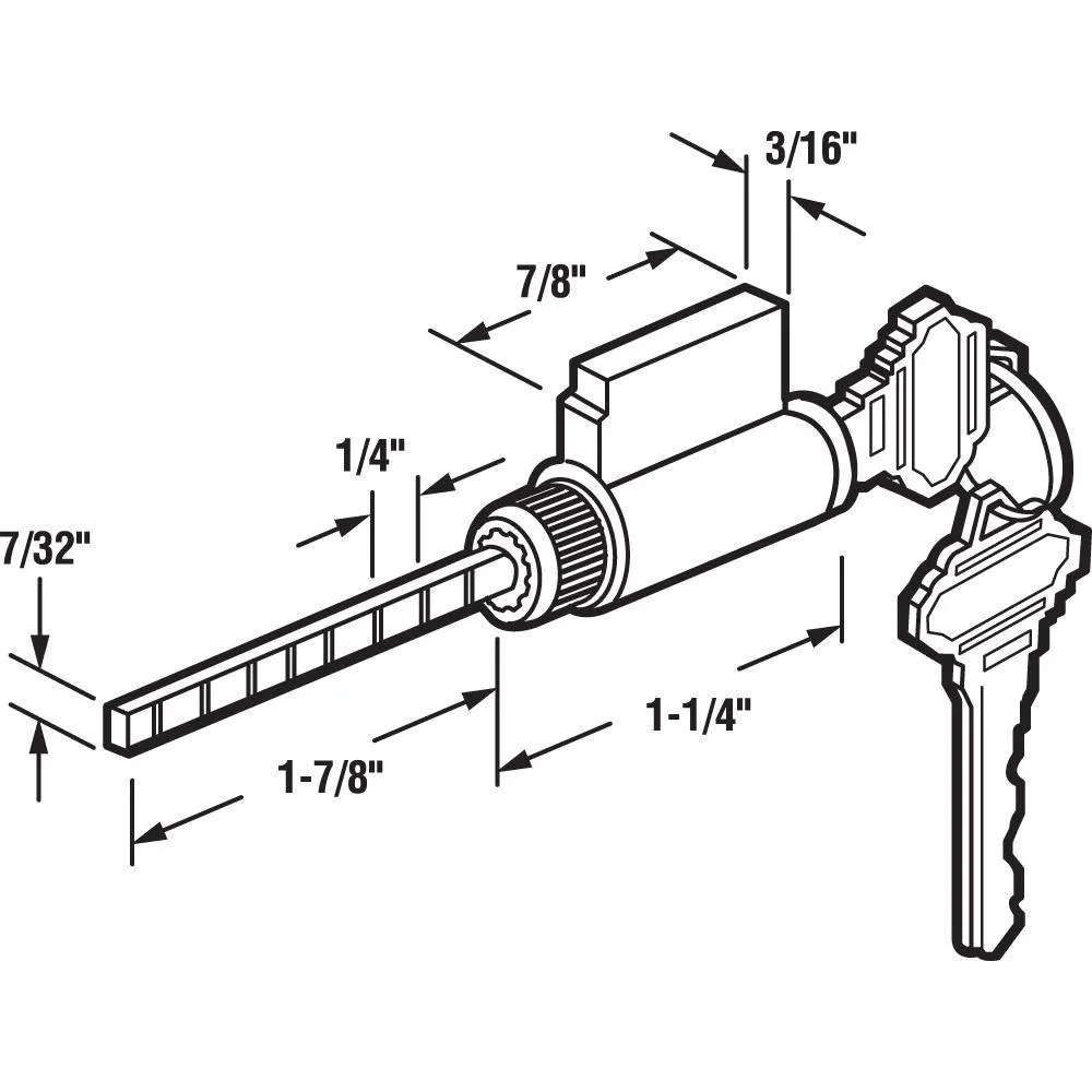 1-7/8 in. Brass Housing with Chrome Plated Face, Cylinder Lock, Schlage Shaped Keyway and Keys, photo 2 of 2
