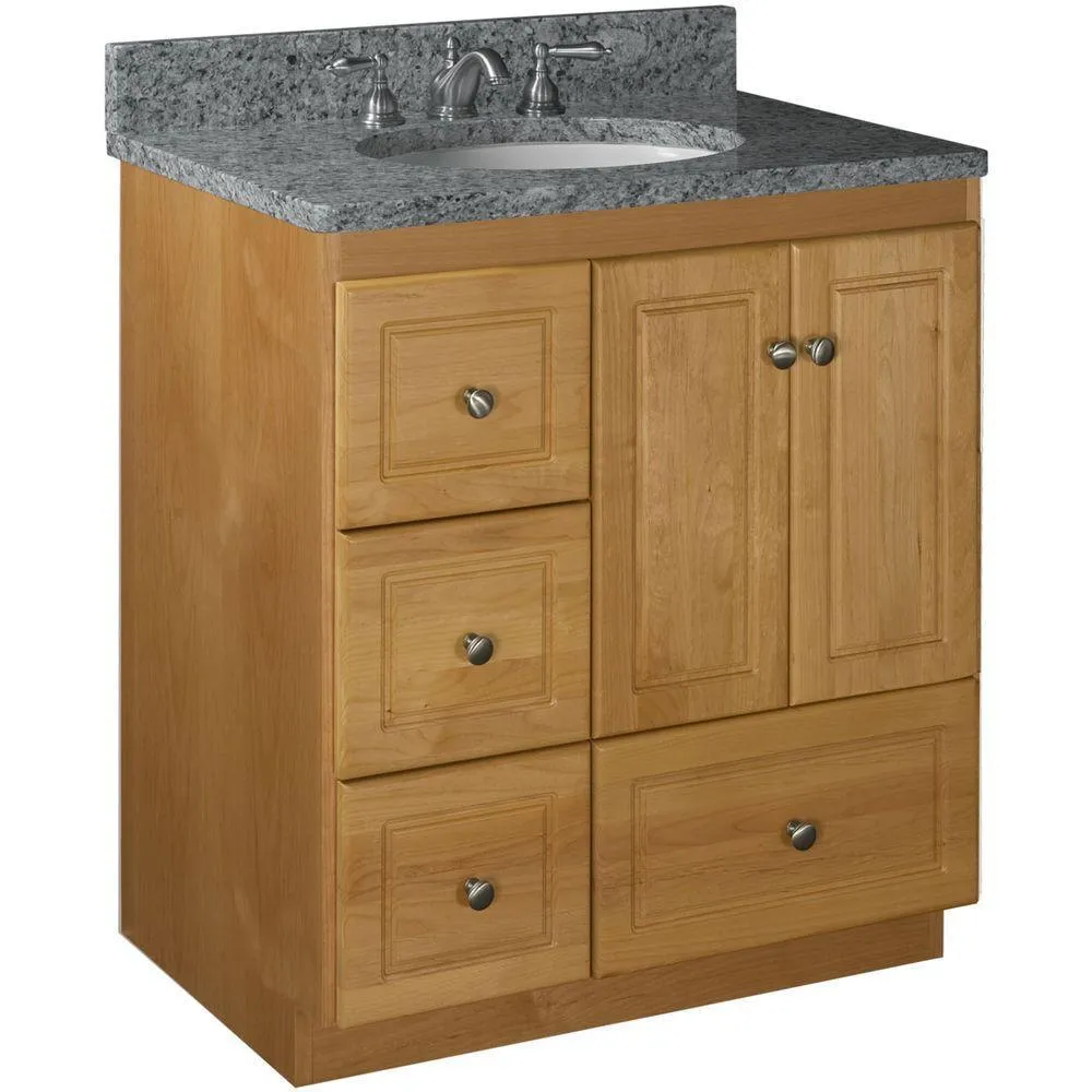 Simplicity by Strasser Ultraline 30 in. W x 21 in. D x 34.5 in. H Bath Vanity Cabinet Only with Left Drawers in Dewy Morning, photo 4 of 12