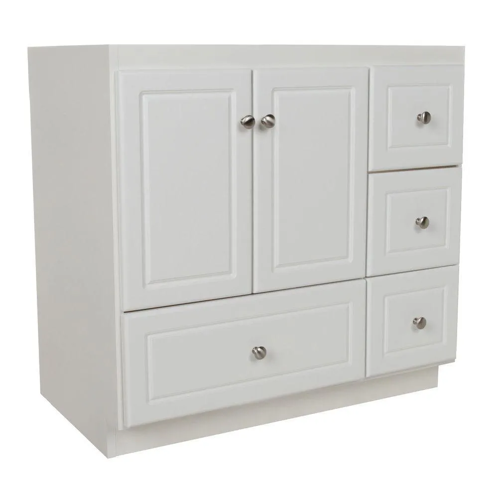 Ultraline 36 in. W x 21 in. D x 34.5 in. H Vanity with Right Drawers Cabinet Only in Natural Alder, photo 9 of 14