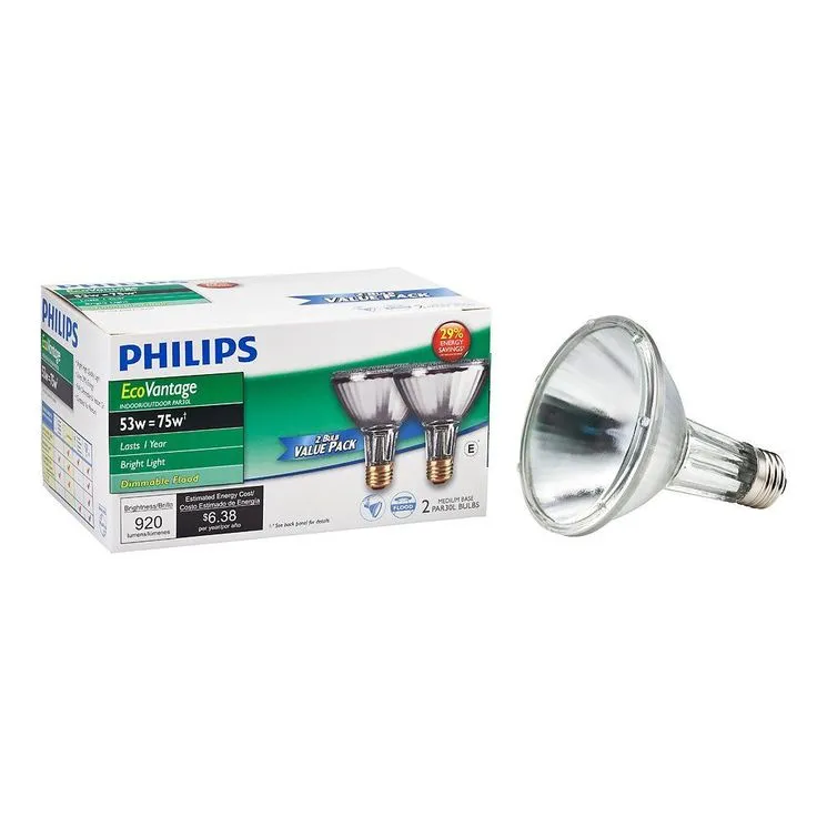 Philips 75-Watt Equivalent Halogen PAR30 Dimmable Flood Light Bulb (2-Pack), photo 5 of 7