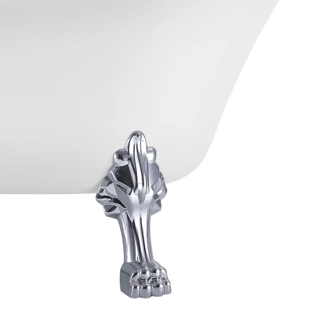 60 in. Fiberglass Single Slipper Clawfoot Non-Whirlpool Bathtub in Glossy White, photo 6 of 7