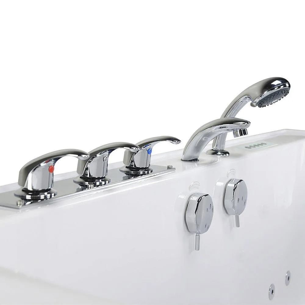 Ella Companion 60 in. Walk-In Whirlpool, MicroBubble and Air Bath Bathtub in White, Heated Seat, Digital Control, Dual Drain, photo 4 of 13