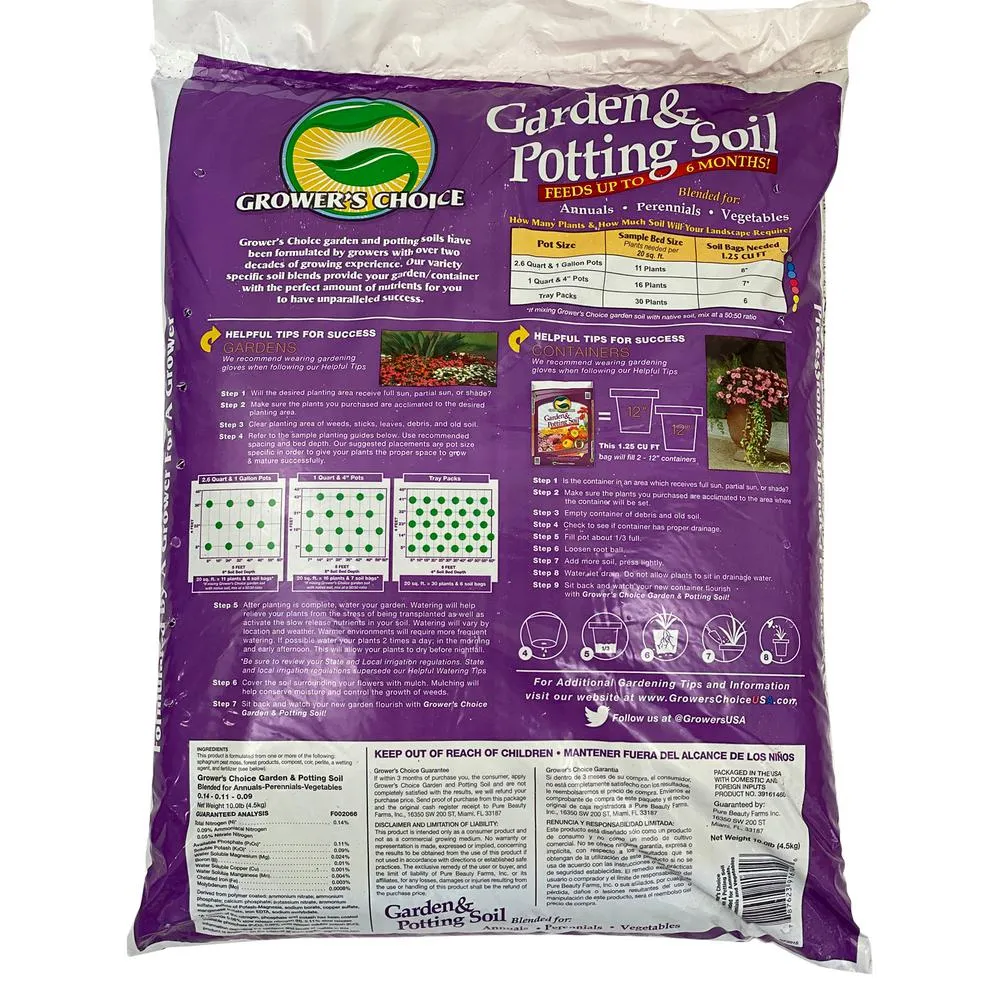 Pure Beauty Farms Grower's Choice Garden Potting Soil Annuals Perrenials Vegetables 1.25 Cu. Ft. Flowering Mix, photo 3 of 3