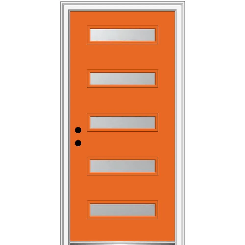 MMI Door 36 in. x 80 in. Davina Right-Hand Inswing 5-Lite Frosted Glass Painted Steel Prehung Front Door on 4-9/16 in. Frame, photo 31 of 42