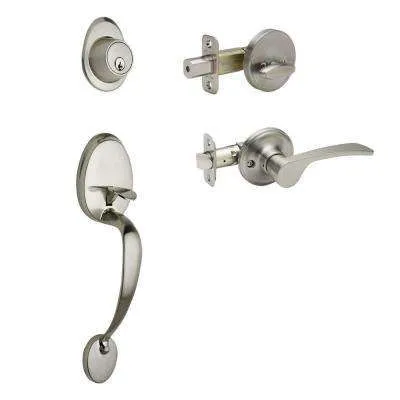 Interconnect Satin Stainless Passage Door Lock Handle set combo