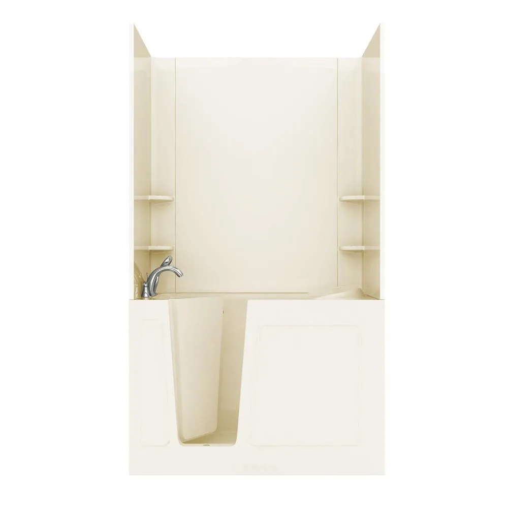 Universal Tubs Rampart Nova Heated 5 ft. Walk-in Whirlpool and Air Bathtub with Flat Easy Up Adhesive Wall Surround in White, photo 13 of 29