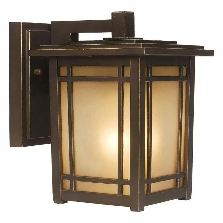 Port Oxford 1-Light Oil-Rubbed Chestnut Outdoor Wall Lantern Sconce, photo 5 of 5