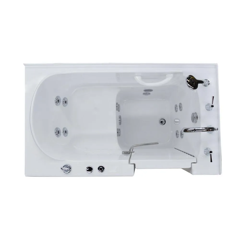 Universal Tubs 52.8 in. Walk-In Whirlpool Bathtub in White with 1.6 GPF Single Flush Toilet, Right Drain, photo 4 of 16