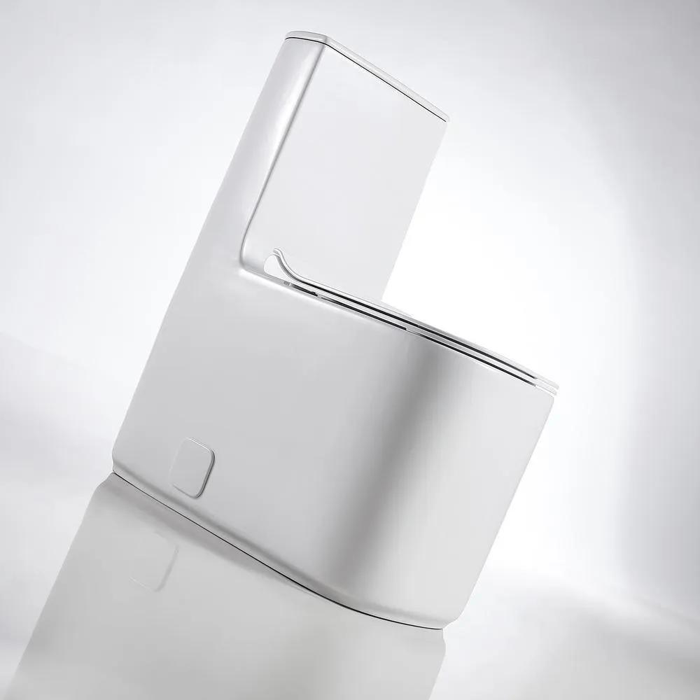 Boyel Living 0.8 GPF/1.28 GPF Dual Flush Square Shape Ceramic Elongated Toilet Including Toilet Square Only Seat in White, photo 8 of 8