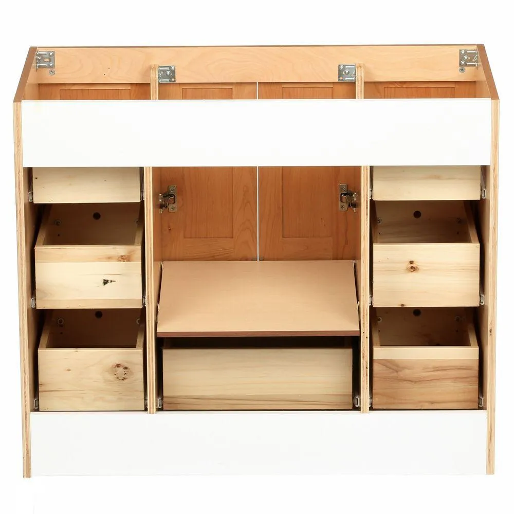 Shaker 42 in. W x 21 in. D x 34.5 in. H Vanity Cabinet Only in Natural Alder, photo 6 of 47