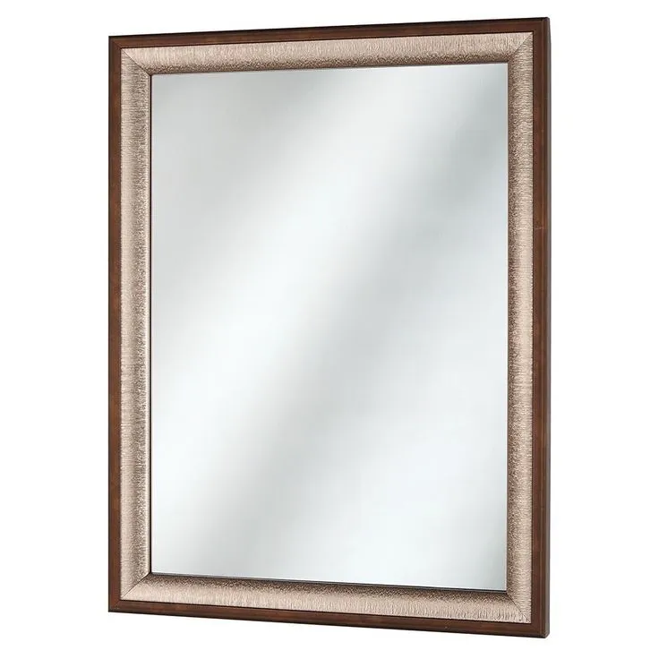 23 in. W x 29 in. H Framed Rectangular Anti-Fog Bathroom Vanity Mirror in Pewter and Espresso Finish, photo 2 of 6