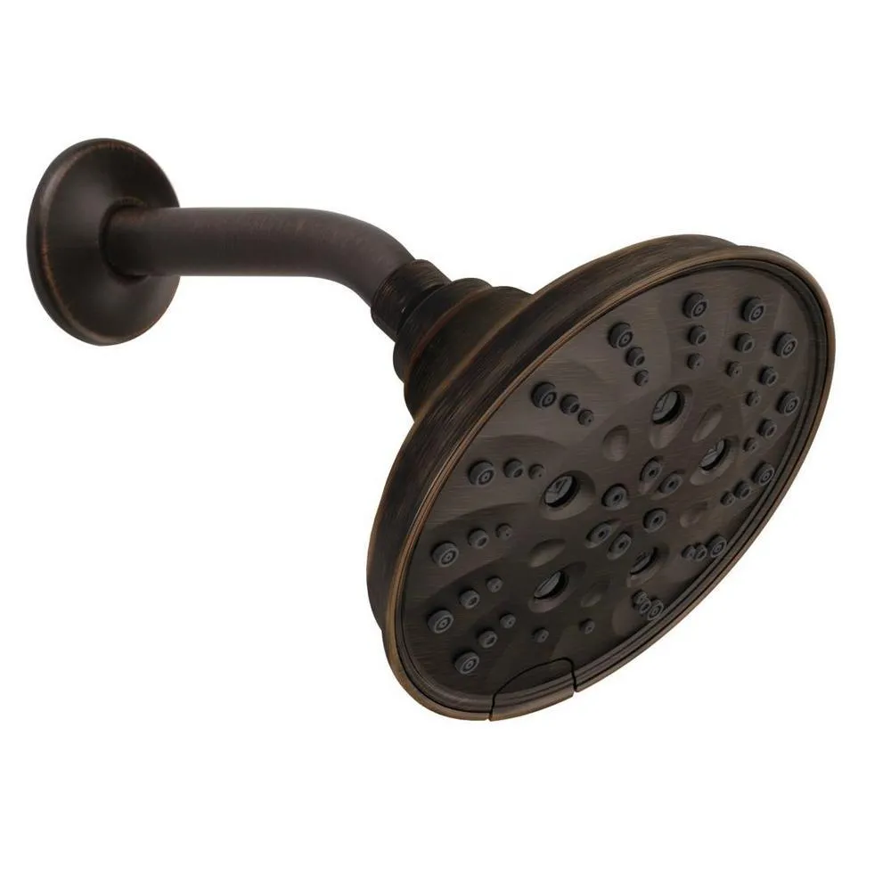 Delta Pivotal 5-Spray 6 in. Wall Mount Fixed Rain H2Okinetic Shower Head in Venetian Bronze, photo 3 of 24