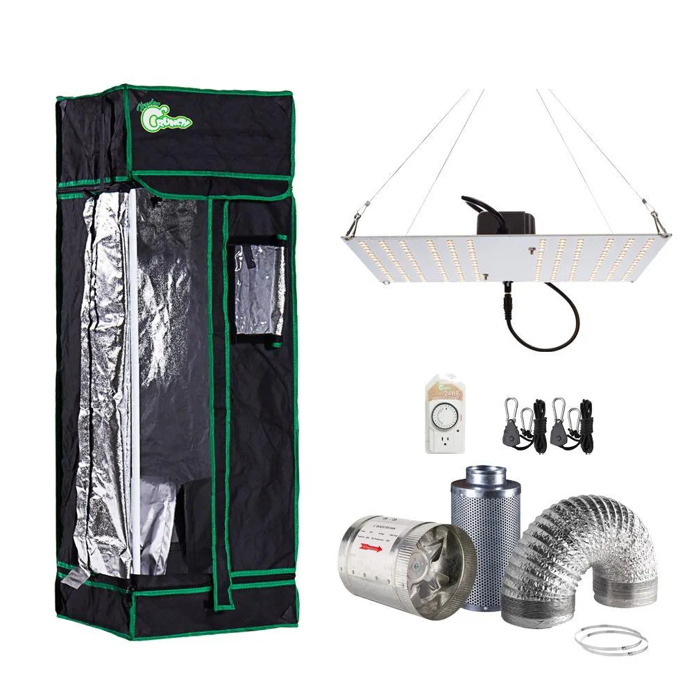 1200-Watt Equivalent Veg/Bloom Full Spectrum LED Plant Grow Light Fixture with Grow Tent and Ventilation System, photo 16 of 19