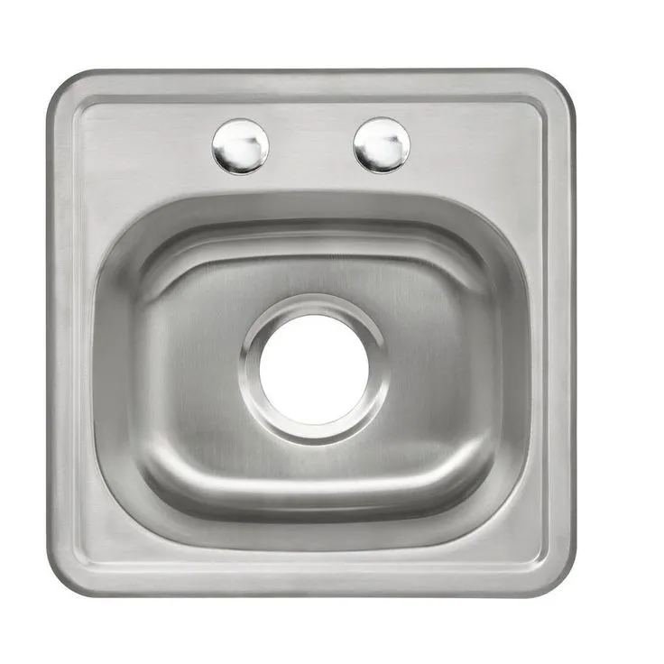 Drop-In 22-Gauge Stainless Steel 15 in. 2-Hole Single Bowl Bar Sink, photo 7 of 9