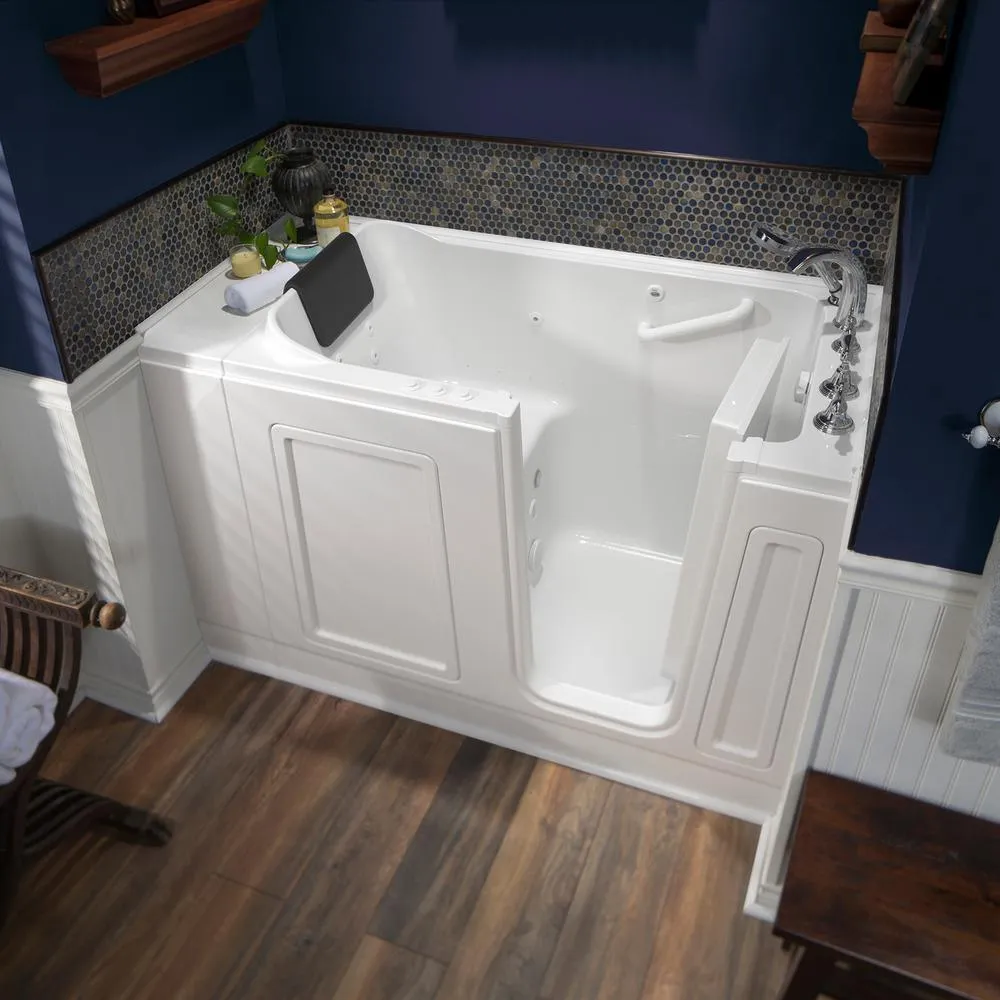 Acrylic Luxury 51 in. x 30 in. Right Hand Walk-In Whirlpool and Air Bathtub in White, photo 5 of 18