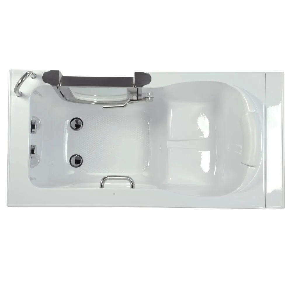 Ella Deluxe 4.58 ft. x 30 in. Acrylic Walk-In Soaking Bathtub in White with Right Drain/Door, photo 3 of 15