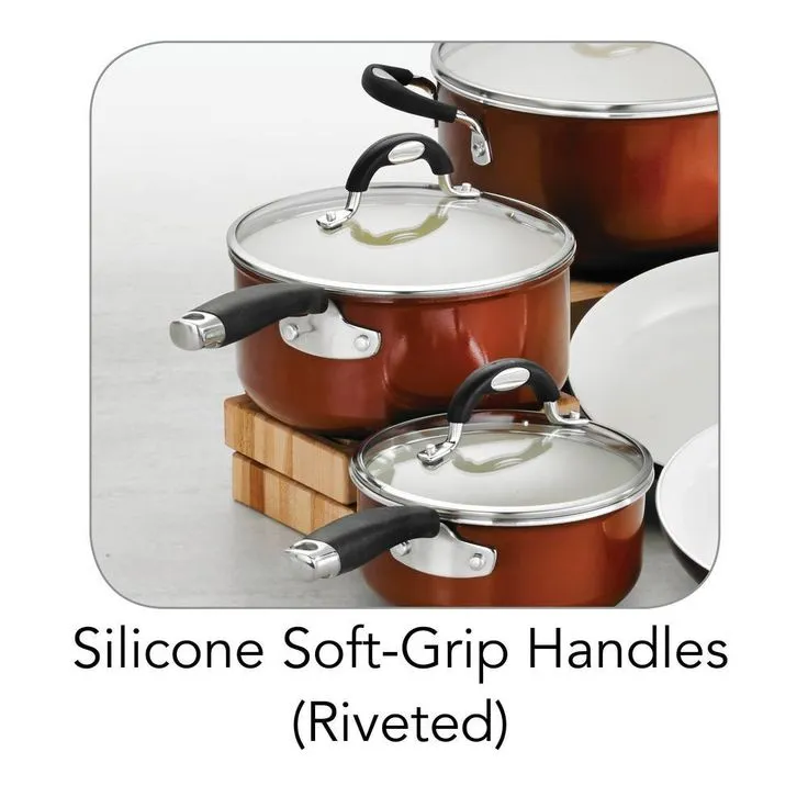 Style Ceramica 8-Piece Metallic Copper Cookware Set with Lids, photo 4 of 6