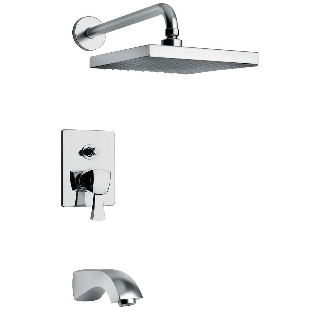 LaToscana Lady 2-Handle 1-Spray Tub and Shower Faucet with 8 in. Rain Shower Head in Brushed Nickel (Valve Included), photo 2 of 5