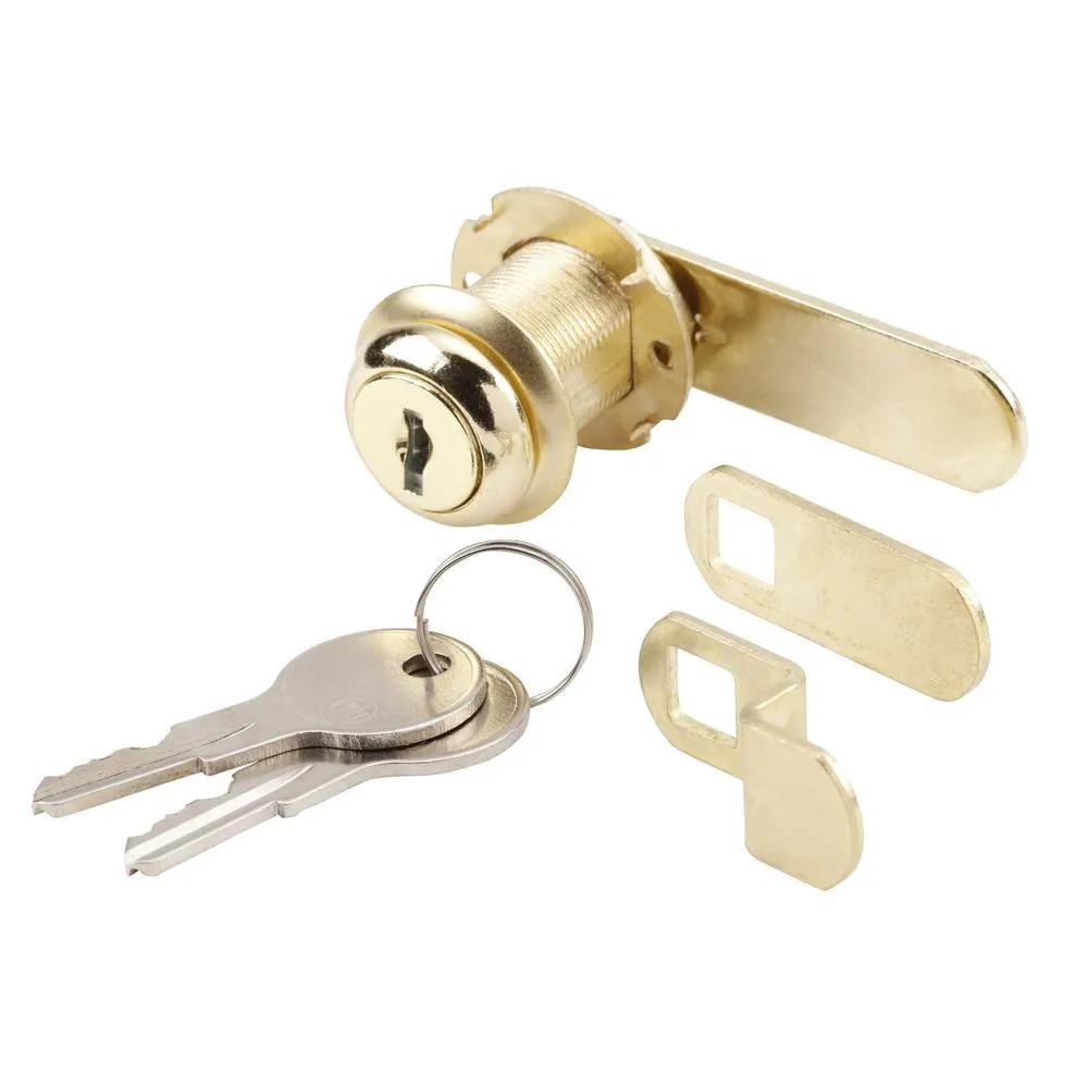 13/16 in., Steel, Brass Plated, Keyed Drawer and Cabinet Cam Lock, photo 5 of 7