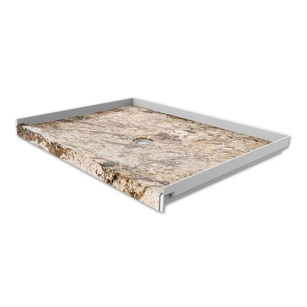 34 in. x 48 in. Single Threshold Shower Base with Center Drain in Calacatta White, photo 21 of 21