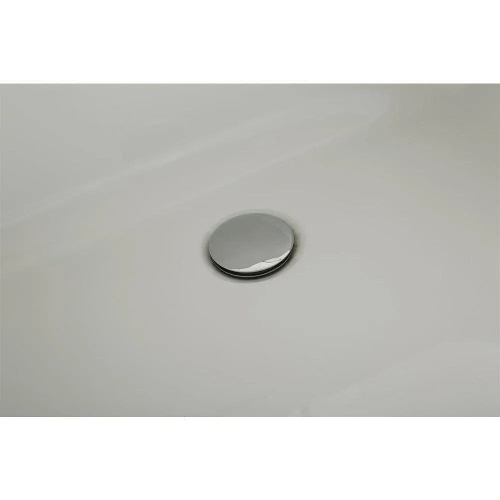 67 in. Acrylic Center Drain Rectangle Flat Bottom Freestanding Bathtub in White, photo 4 of 7