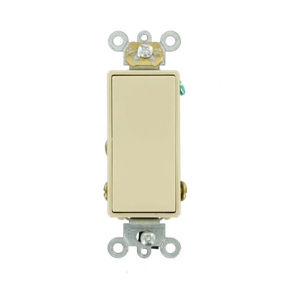 15 Amp Decora Plus Commercial Grade Single Pole Double-Throw Center-Off Momentary Contact Rocker Switch, White, photo 5 of 6