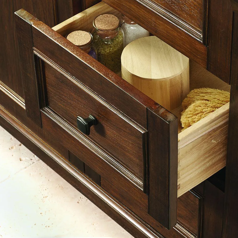 Creedmoor 48 in. W Bath Vanity Cabinet Only in Walnut with Right Hand Drawers, photo 6 of 12