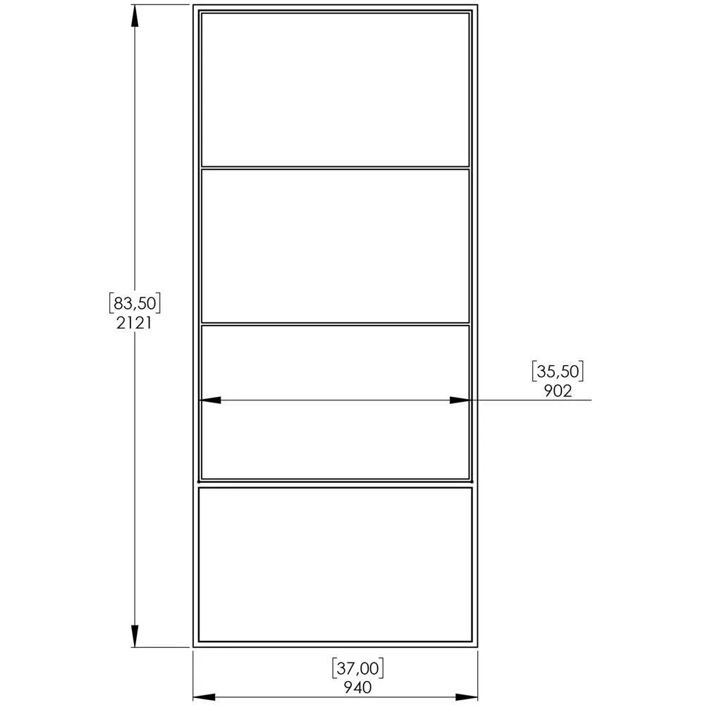 Colonial Elegance Doors 37in.x84in.x3 in. Concorde Epoxy Coated Steel Frame w/ Clear Tempered Glass Barn Door Interior Sliding Door Hardware Kit, photo 6 of 7