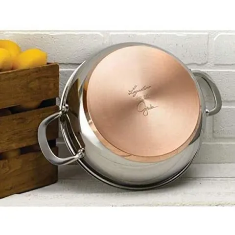 4 qt. Round Stainless Steel Dutch Oven in Silver with Lid