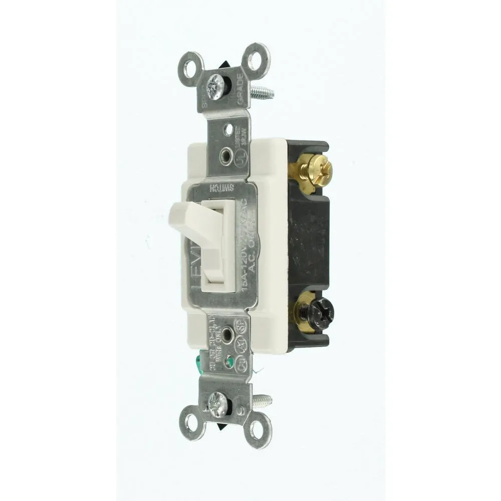 15 Amp Single-Pole Toggle Framed 4-Way AC Switch, White, photo 3 of 4
