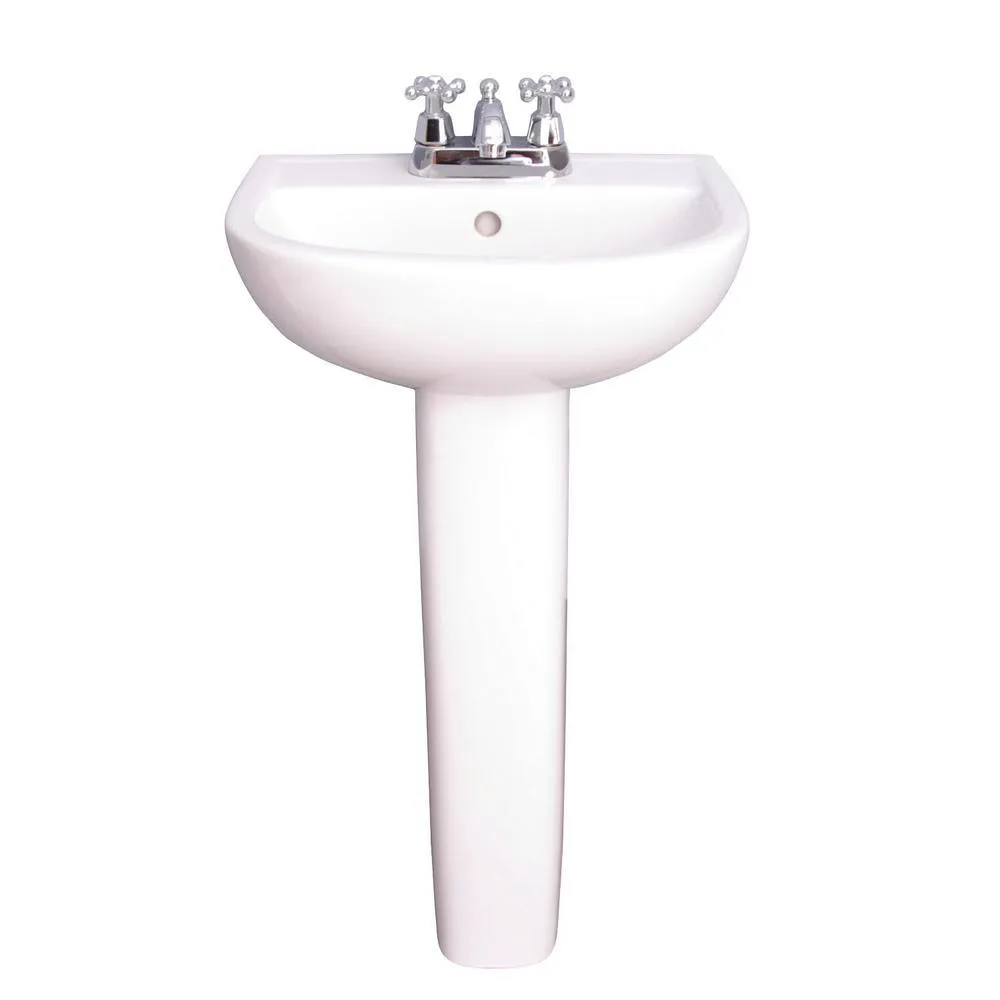 Compact 450 18 in. Pedestal Combo Bathroom Sink for 8 in. Widespread in White, photo 6 of 7