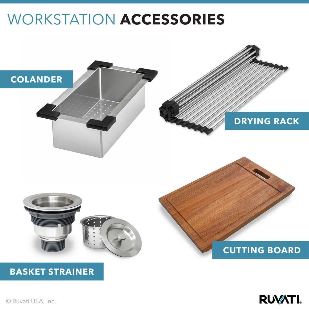 Apron-Front Stainless Steel 30 in. 16-Gauge Workstation Single Bowl Farmhouse Kitchen Sink, photo 7 of 13